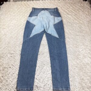 Revice Denim Star Patch Jeans Women's 27 Light Wash Festival Street Punk Rave